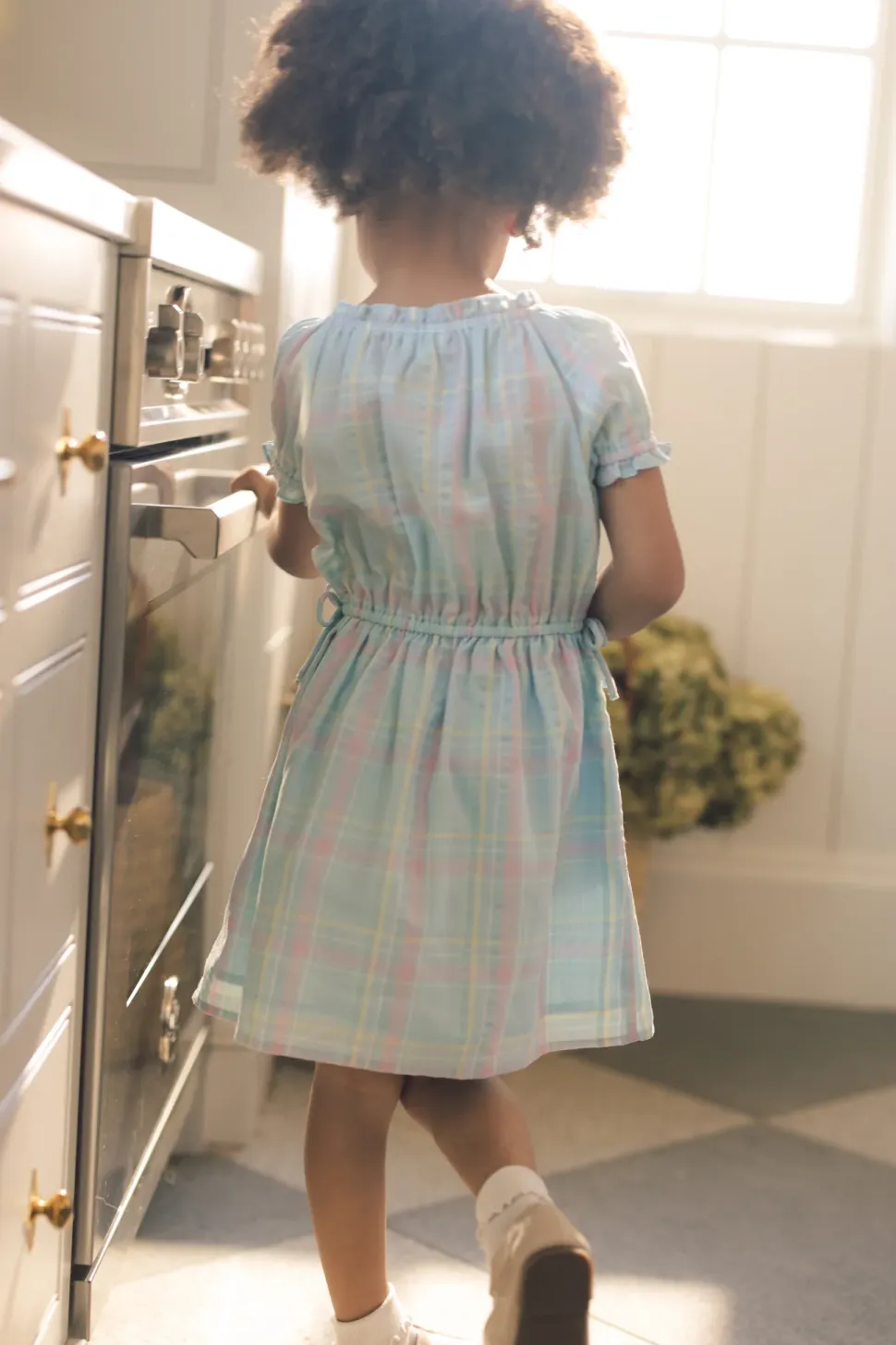 Mini Thalia Dress in Pastel Plaid