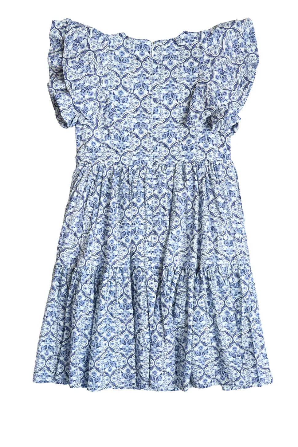 Mini Trixie Dress in Blue Moroccan Tile