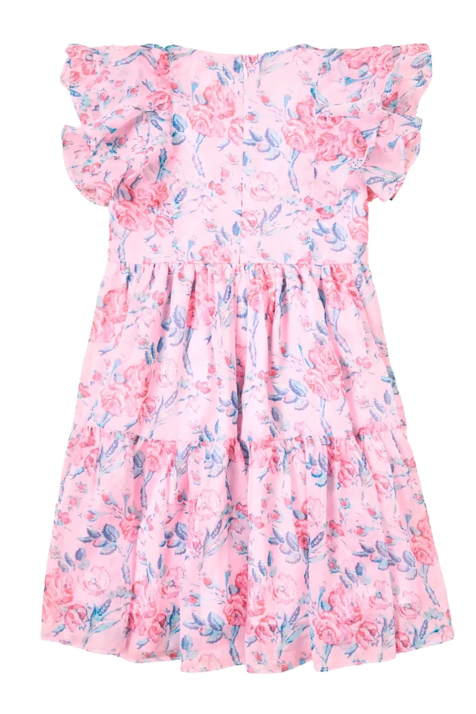 Mini Trixie Dress in Pink Sketched Flower Chiffon