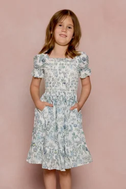 Mini Valencia Dress in Ivory Climbing Vine Bloom