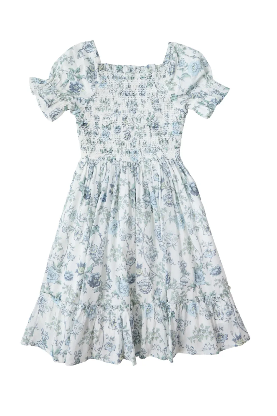 Mini Valencia Dress in Ivory Climbing Vine Bloom
