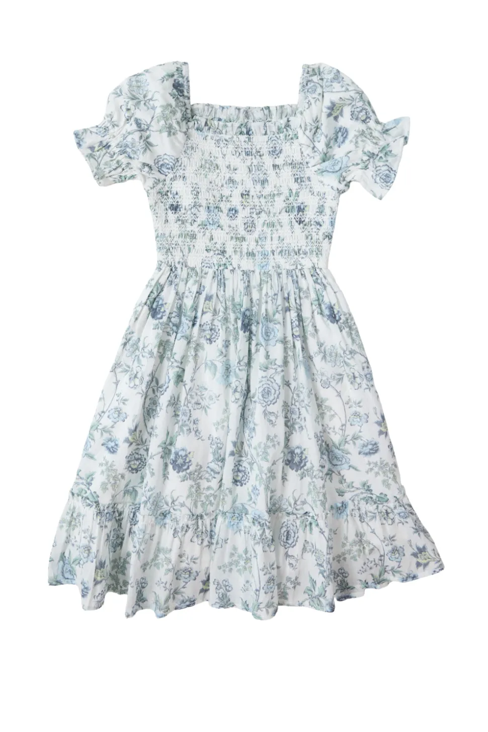 Mini Valencia Dress in Ivory Climbing Vine Bloom