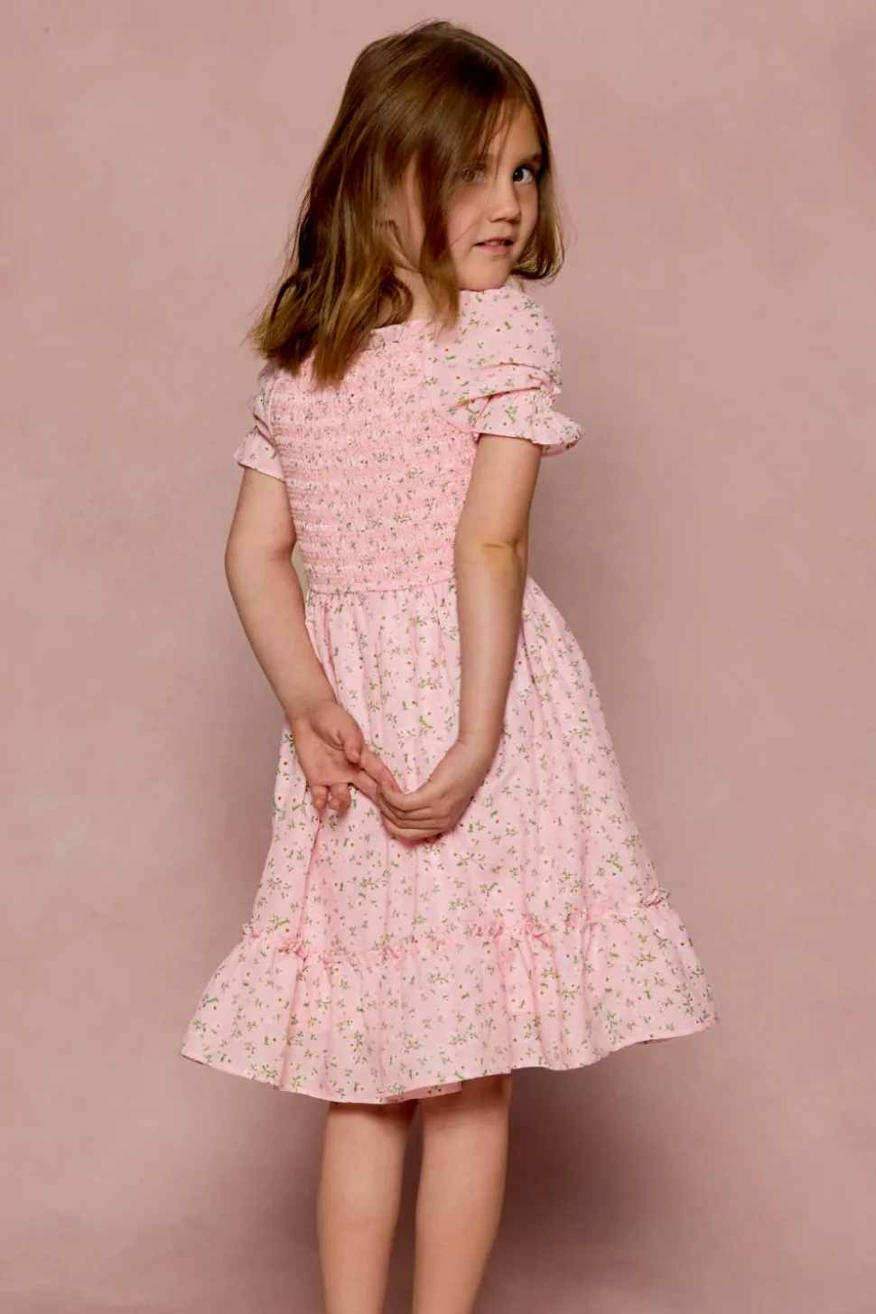 Mini Valencia Dress in Pink Ditsy Floral