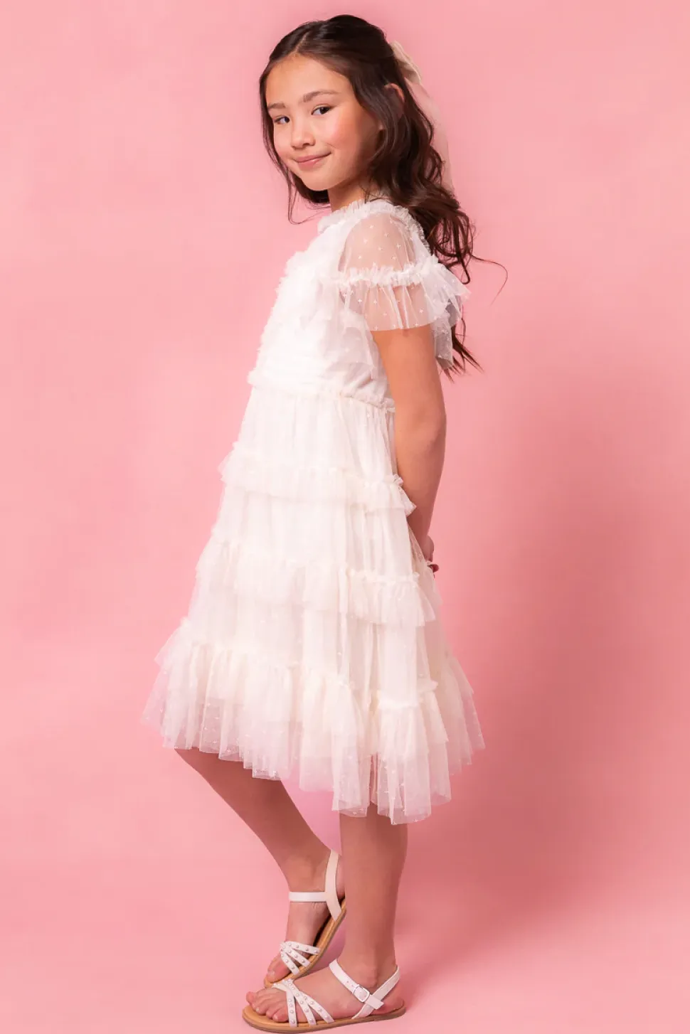 Mini Whimsical Dress in White