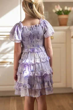 Mini Winnie Dress in Lavender Aquarelle Fleur