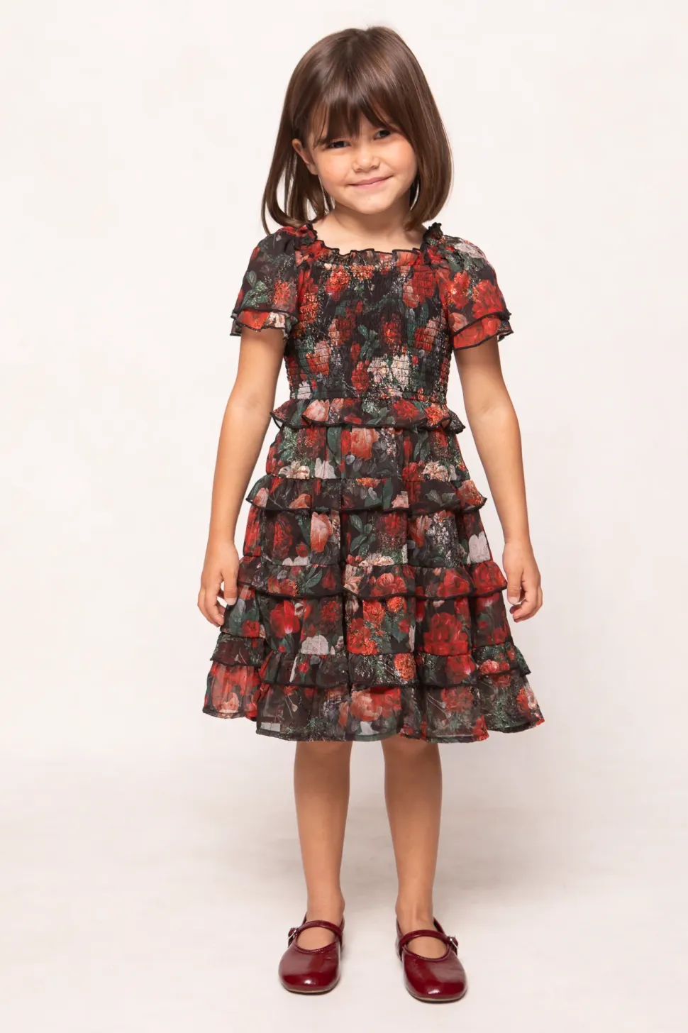 Mini Winnie Dress in Midnight Roses