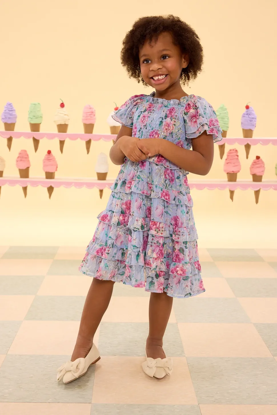 Mini Winnie Dress in Peony Blossoms