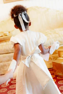 Mini Wrenley Dress in Cream Taffeta