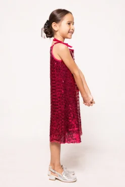 Mini Zelda Dress in Fuchsia Shingle Sequin