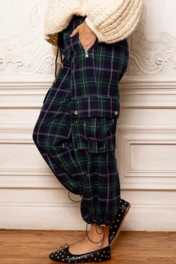 Nicole Cargo Pants in Nocturne Plaid