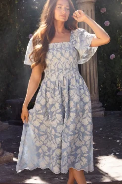 Ophelia Dress in Mosaic Embroidery
