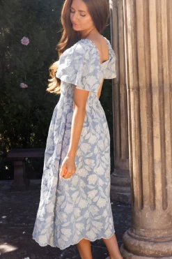 Ophelia Dress in Mosaic Embroidery