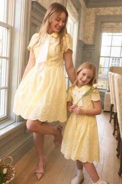 Penny Dress in Butter Yellow Eyelet