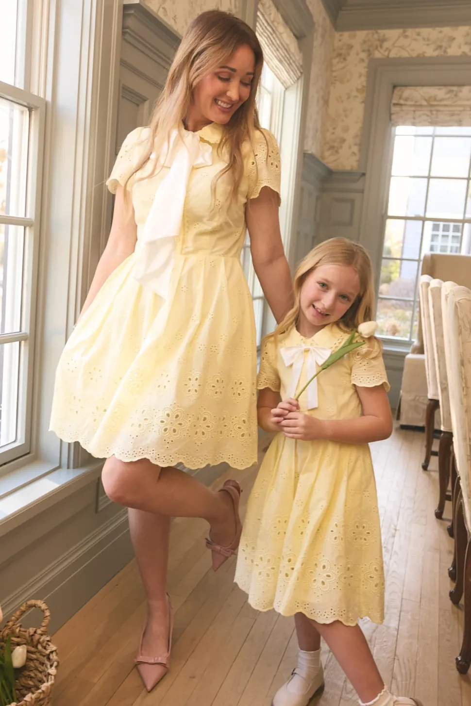 Penny Dress in Butter Yellow Eyelet