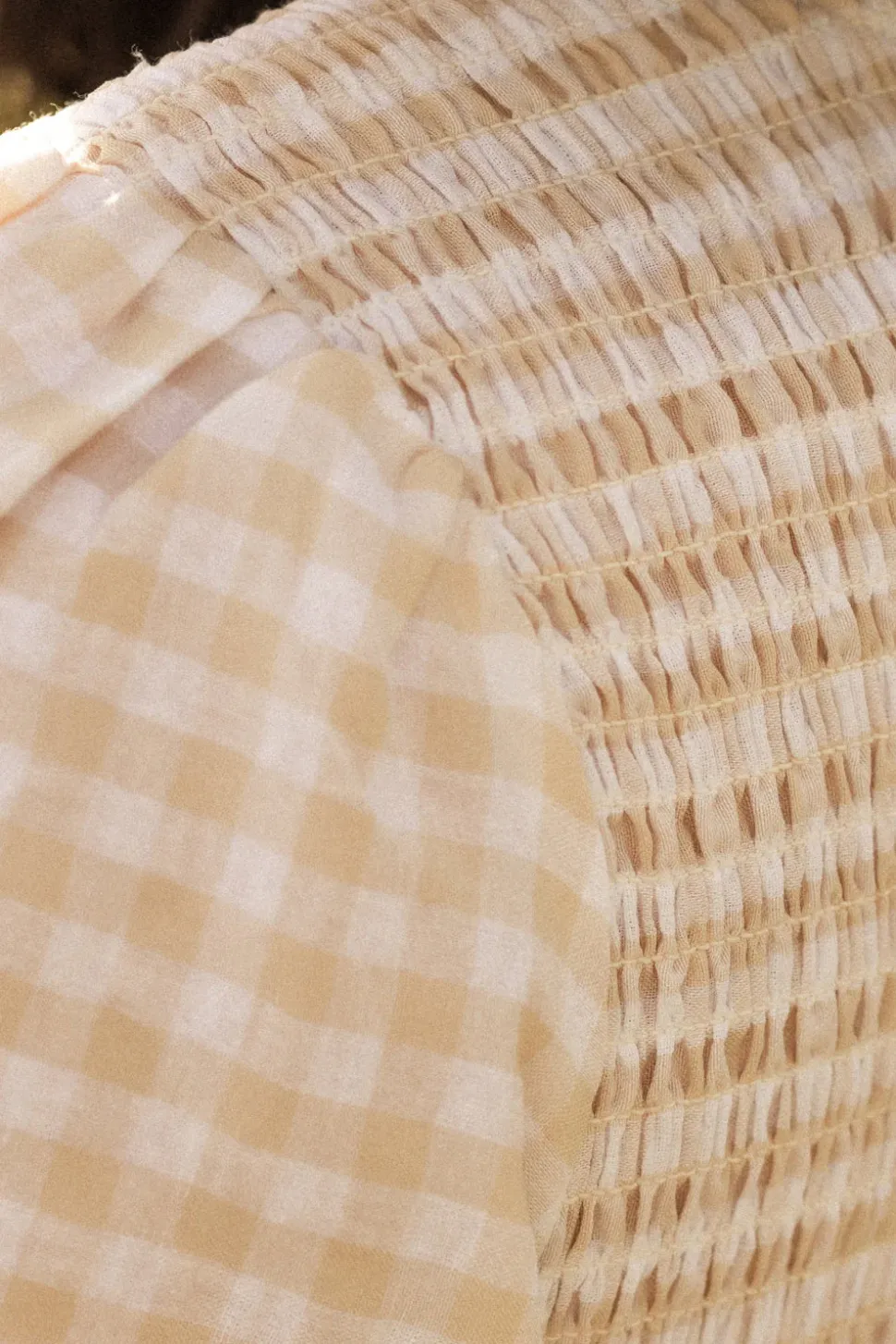 Presley Dress in Cream Gingham