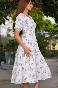 Roselyn Dress in Blue Enchanted Floral