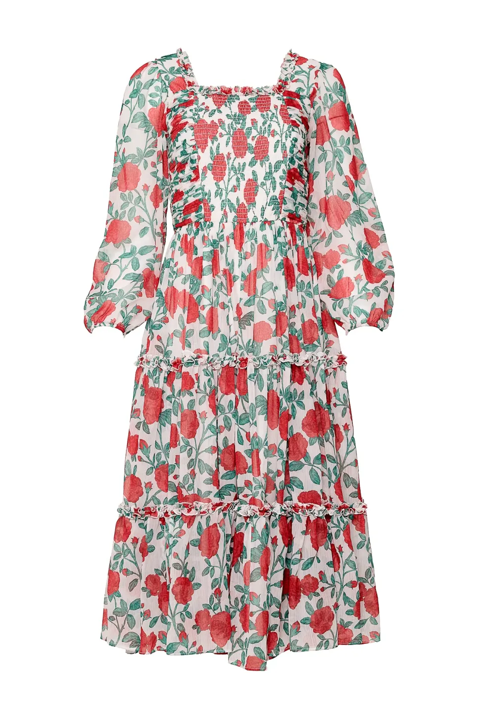 Selena Dress in Red Roses