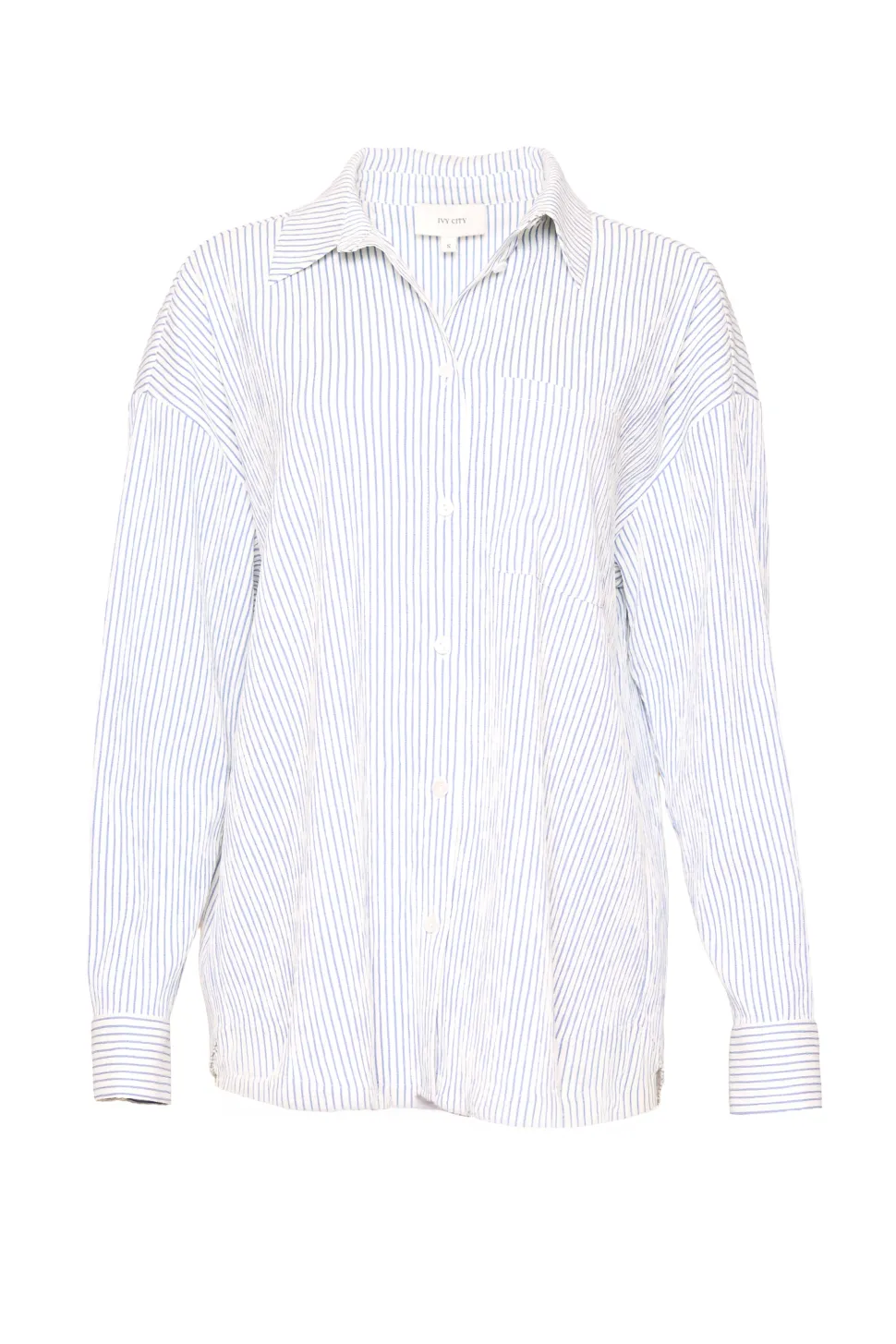 Sevilla Top in Blue & White Pinstripe
