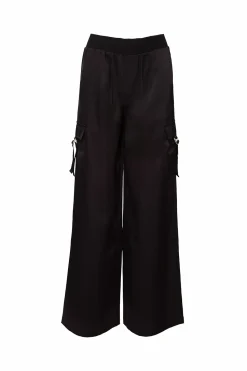 Shay Satin Pants in Black
