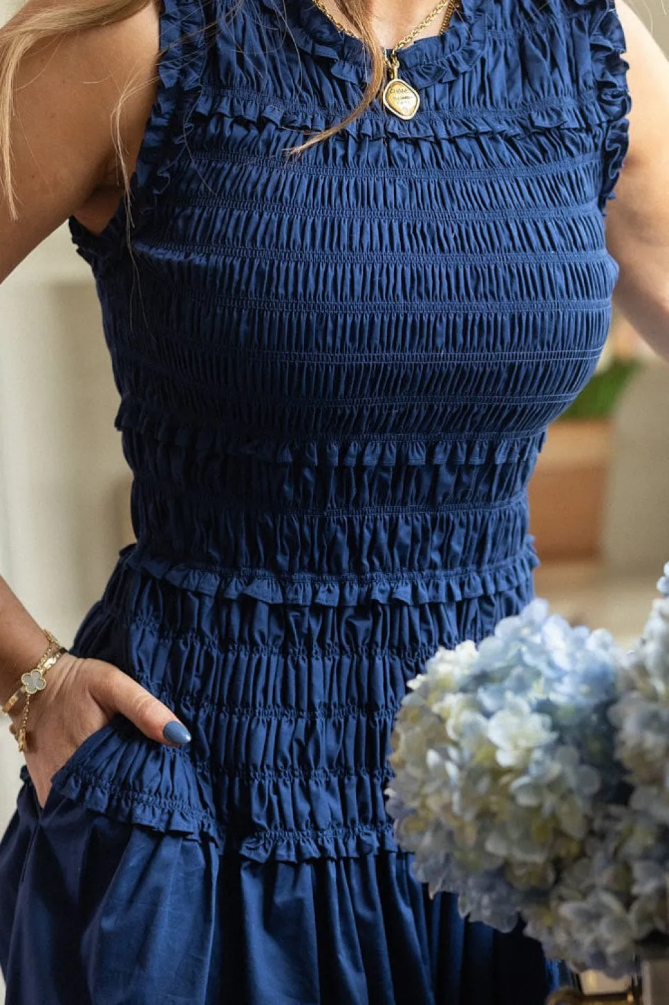Simone Dress in Navy