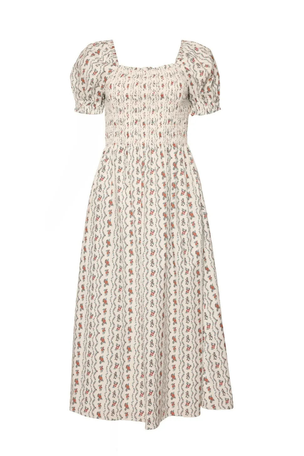 Sunday Best Dress in Linear Poppy Woodblock