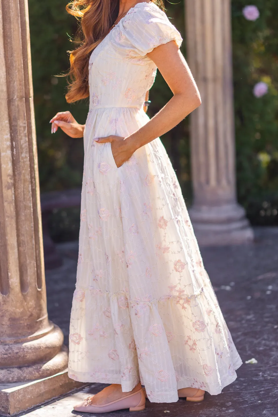 Tara Dress in Gilded Rose Stripe