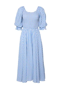 Teagan Dress in Blue Gingham