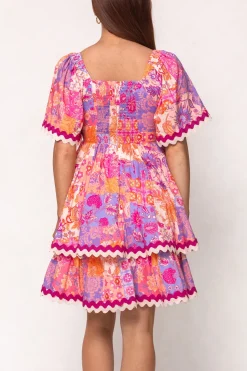 Tessa Dress in Pink Floral Tile