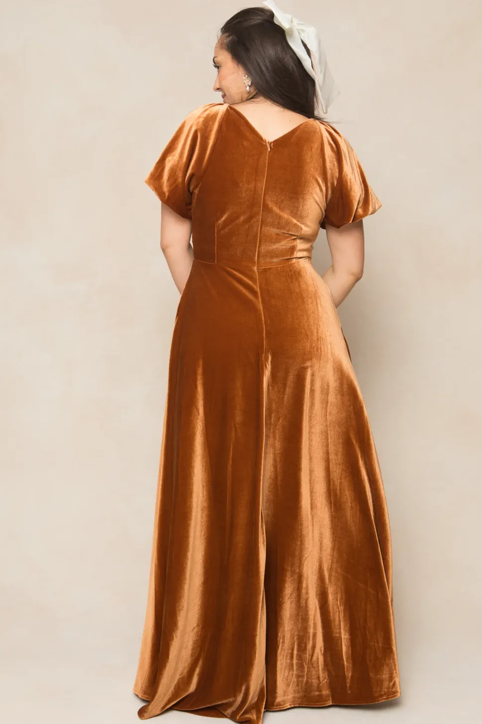 Tessie Dress in Amber Velvet
