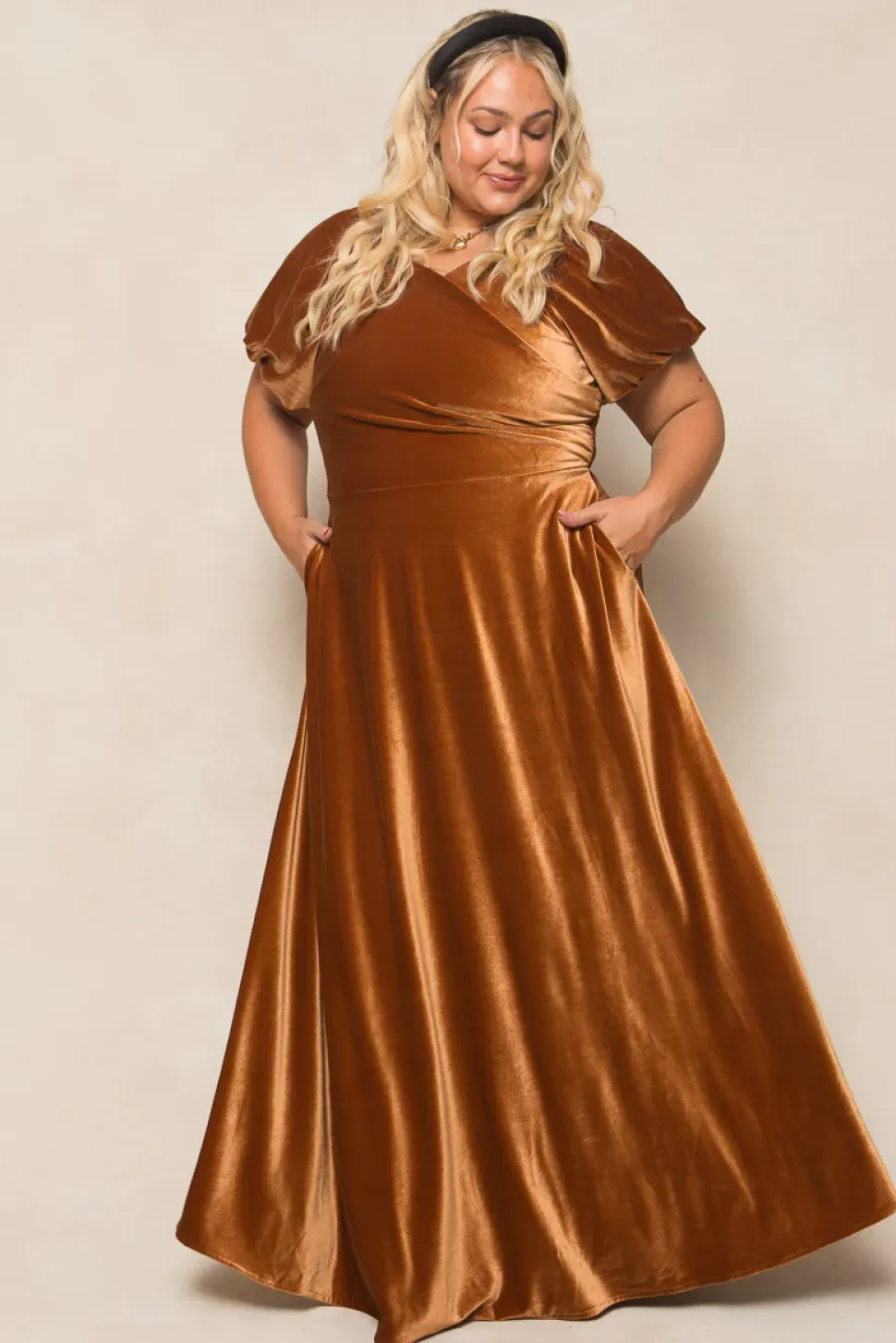 Tessie Dress in Amber Velvet