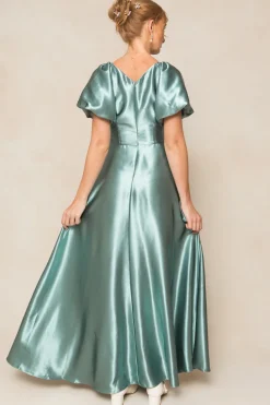 Tessie Dress in Seaglass Satin