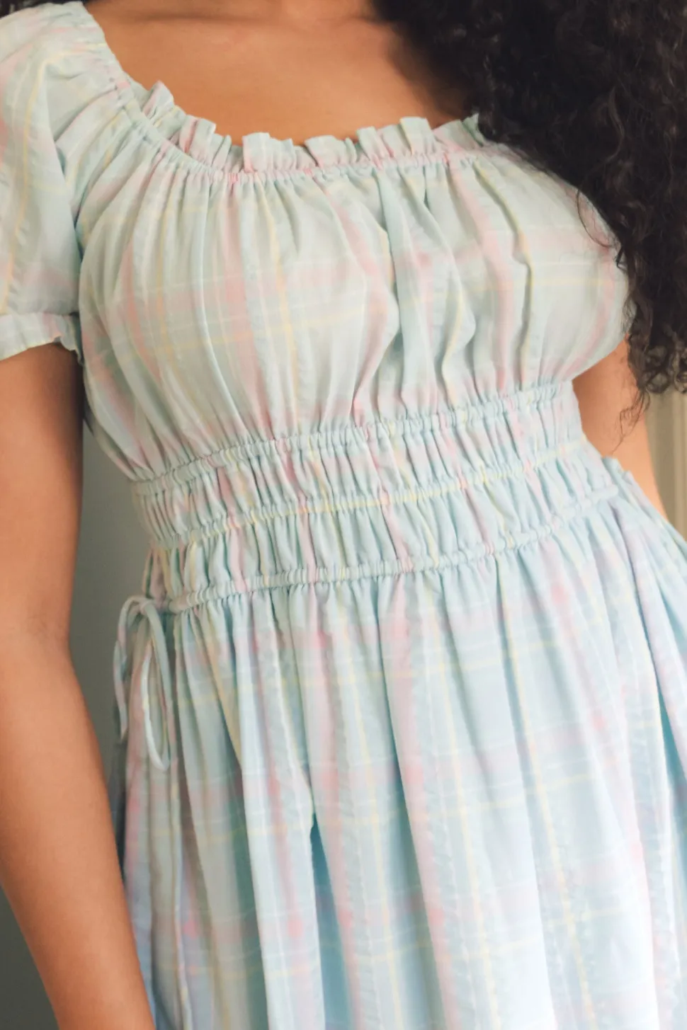 Thalia Dress in Pastel Plaid