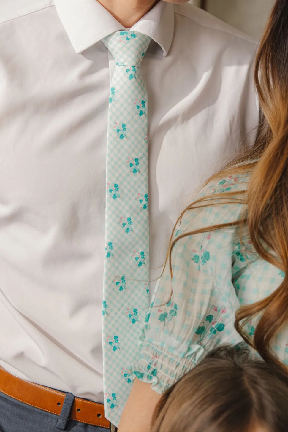 Ties in Bloom Gingham