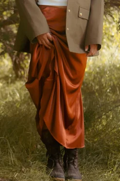 Tiff Maxi Skirt in Copper