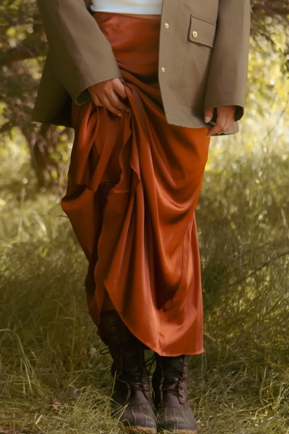 Tiff Maxi Skirt in Copper