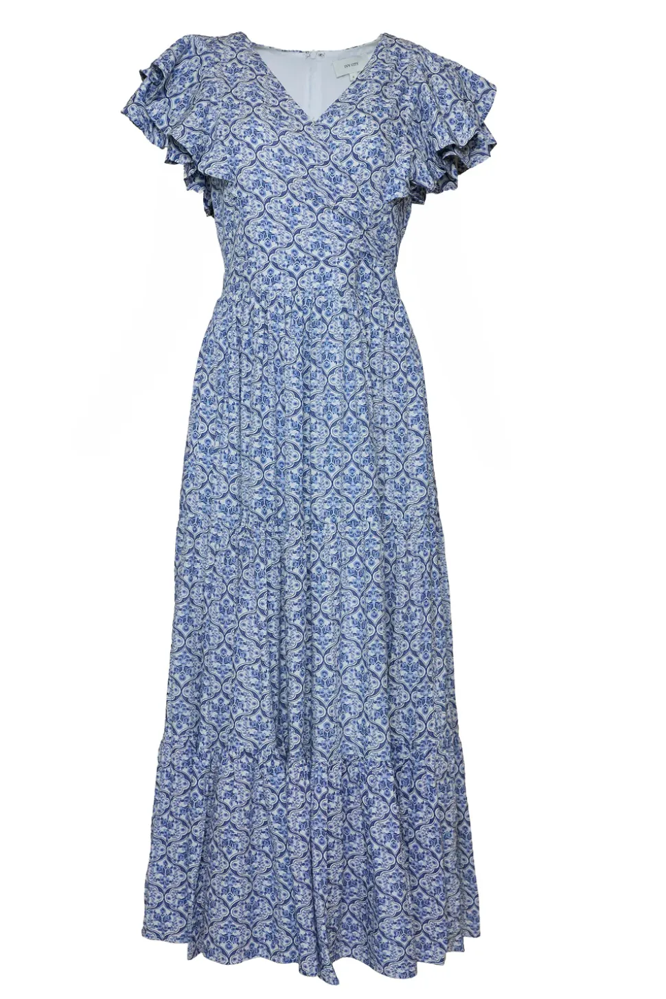Trixie Dress in Blue Moroccan Tile