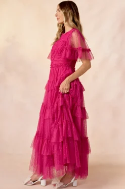 Whimsical Dress in Fuchsia