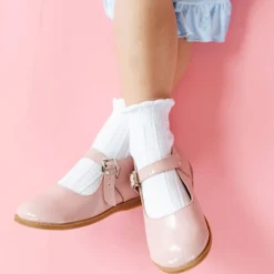 White Frill Midi Socks