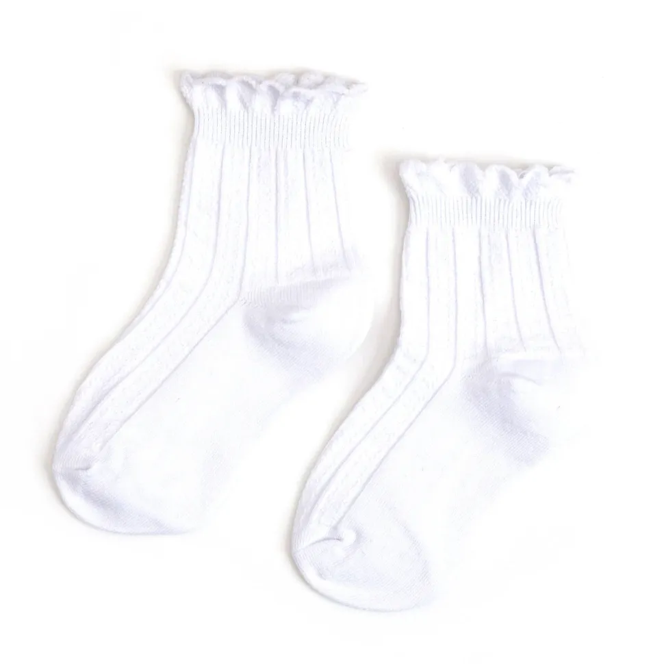White Frill Midi Socks