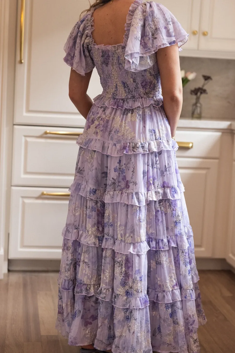 Winnie Dress in Lavender Aquarelle Fleur