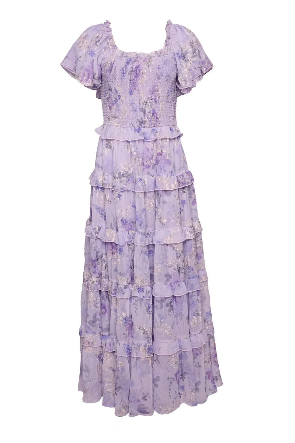 Winnie Dress in Lavender Aquarelle Fleur