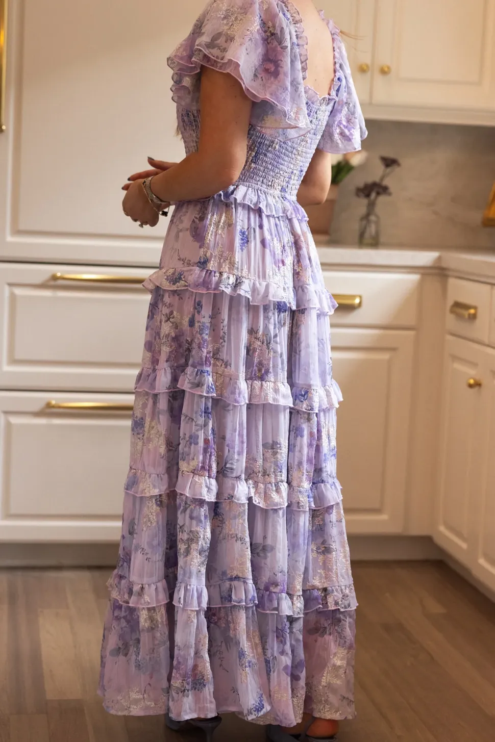 Winnie Dress in Lavender Aquarelle Fleur