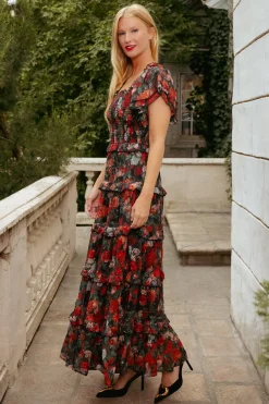 Winnie Dress in Midnight Roses