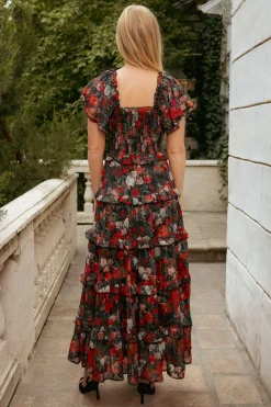 Winnie Dress in Midnight Roses