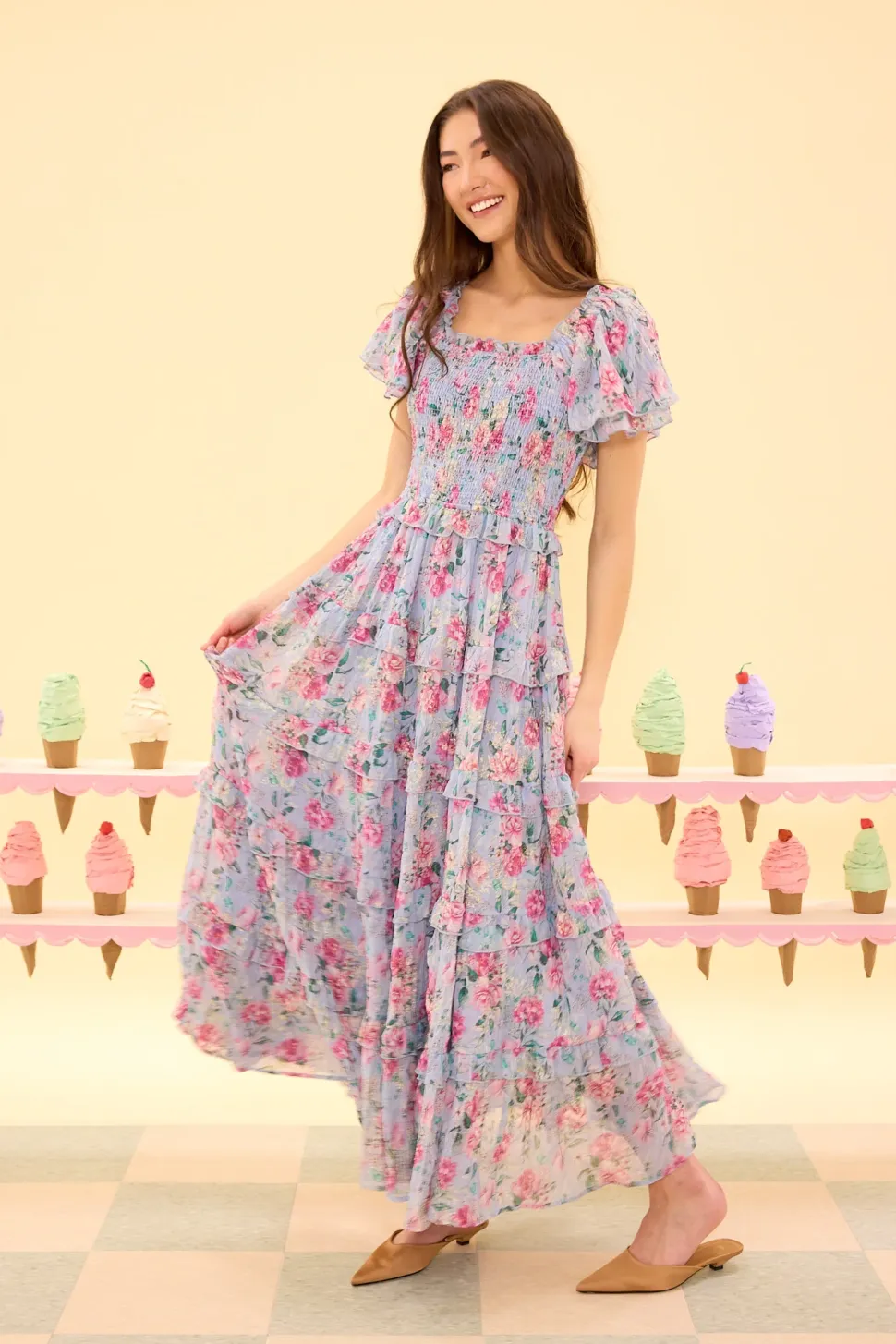 Winnie Dress in Peony Blossoms