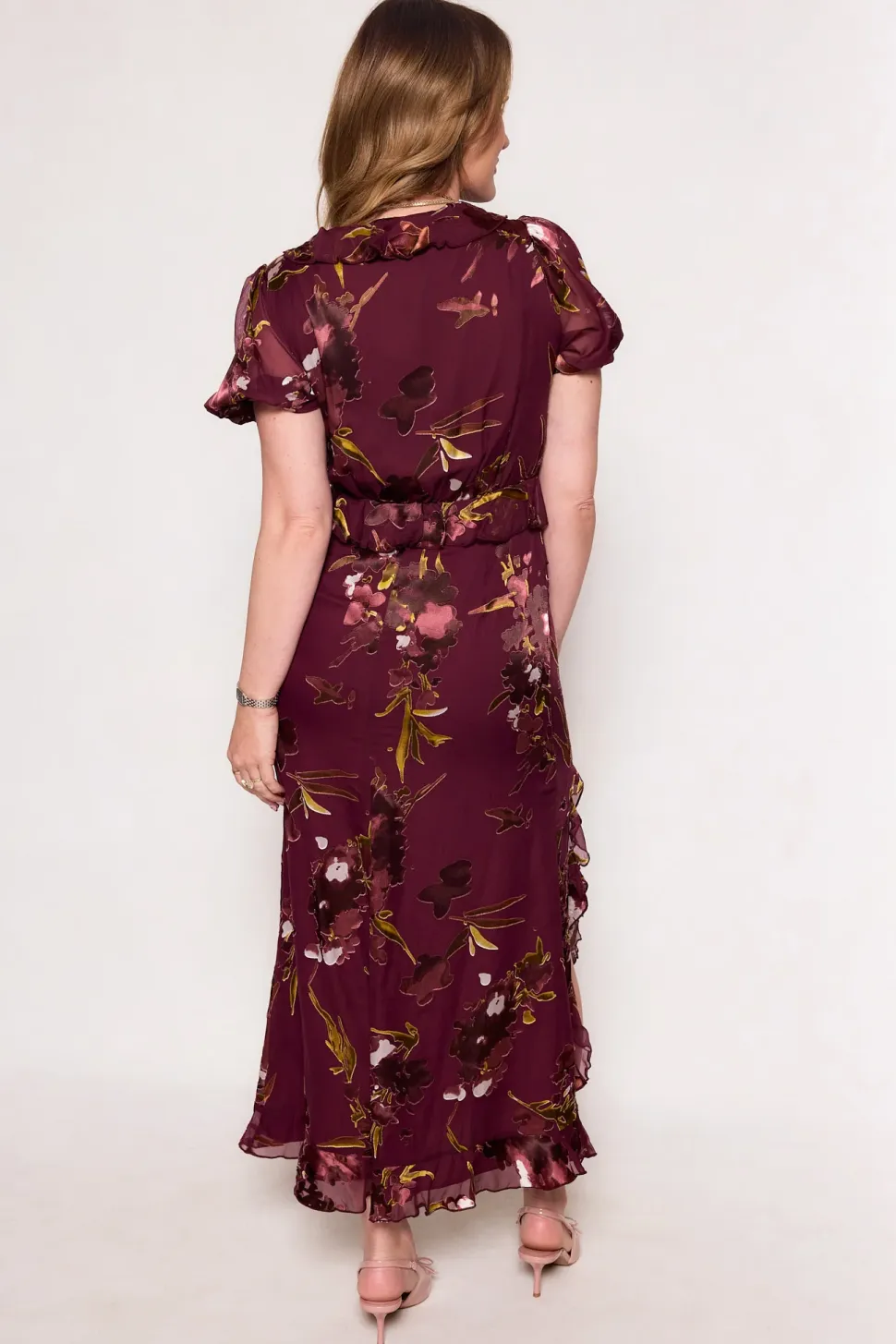 Zamora Dress in Burgundy Floral