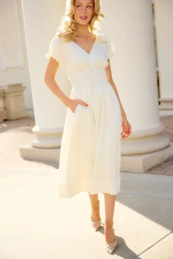 Zella Bow Dress in Ivory