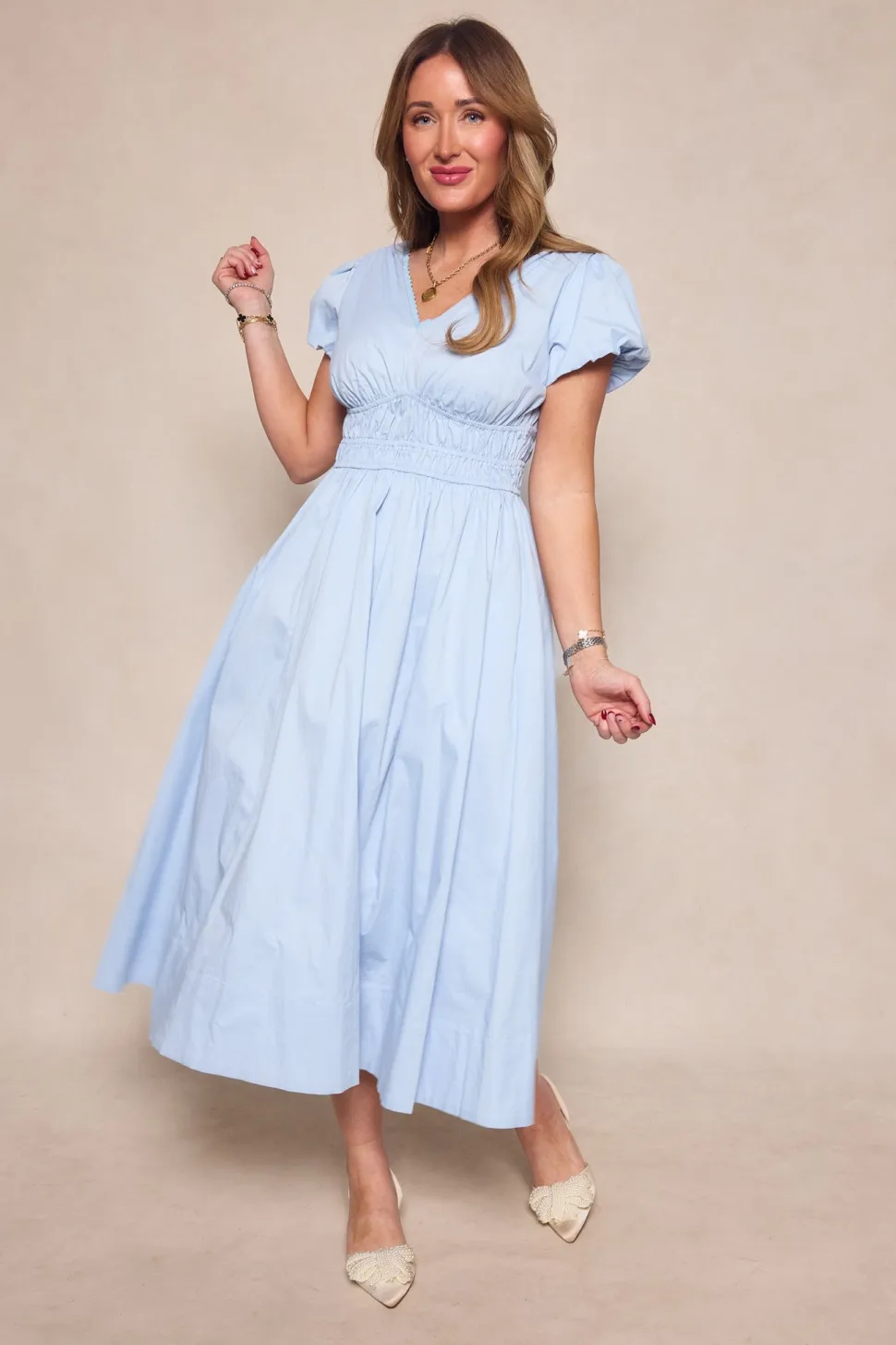 Zella Dress in Sky Blue